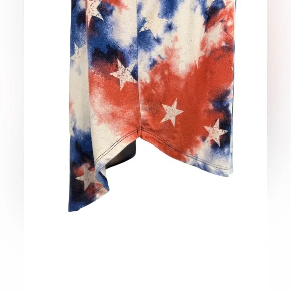 Cato Patriotic American Flag Tie-Dye Tank Top Star Print Large L - Picture 3 of 9